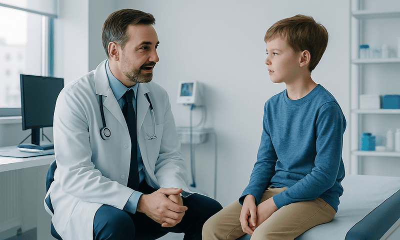 Pediatric consultation at Acibadem Hospital for PFAPA syndrome diagnosis.