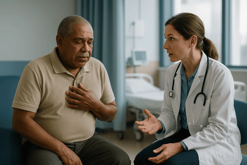 Doctor consulting male patient about chest symptoms: Pulmonary edema vs ARDS: are they the same thing?
