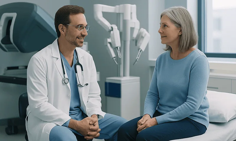 Doctor and patient in consultation at Acibadem Hospital.