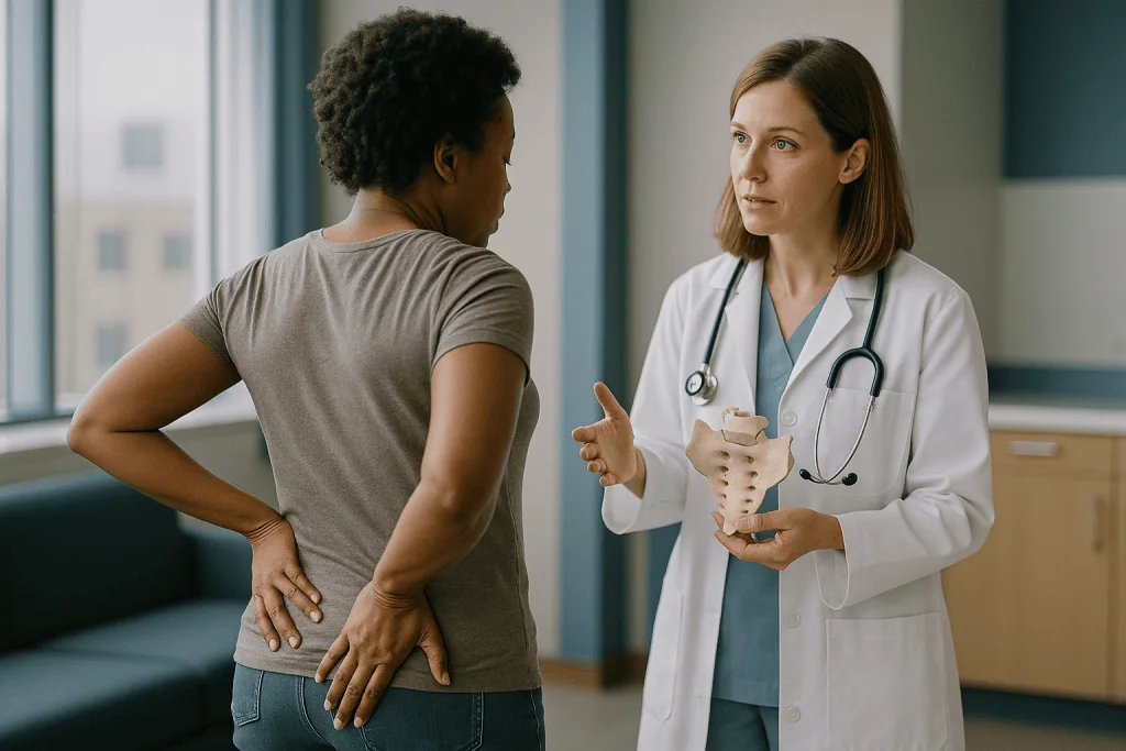 Doctor examining patient's lower back and spine: Sacrum Anatomy: Five Bones That Became One