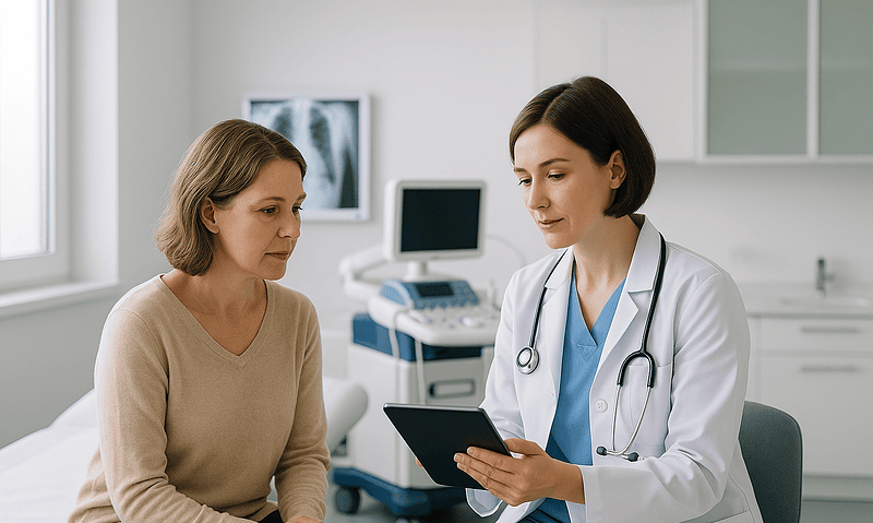 Doctor consulting with a patient about scar treatment options at Acibadem Hospital.