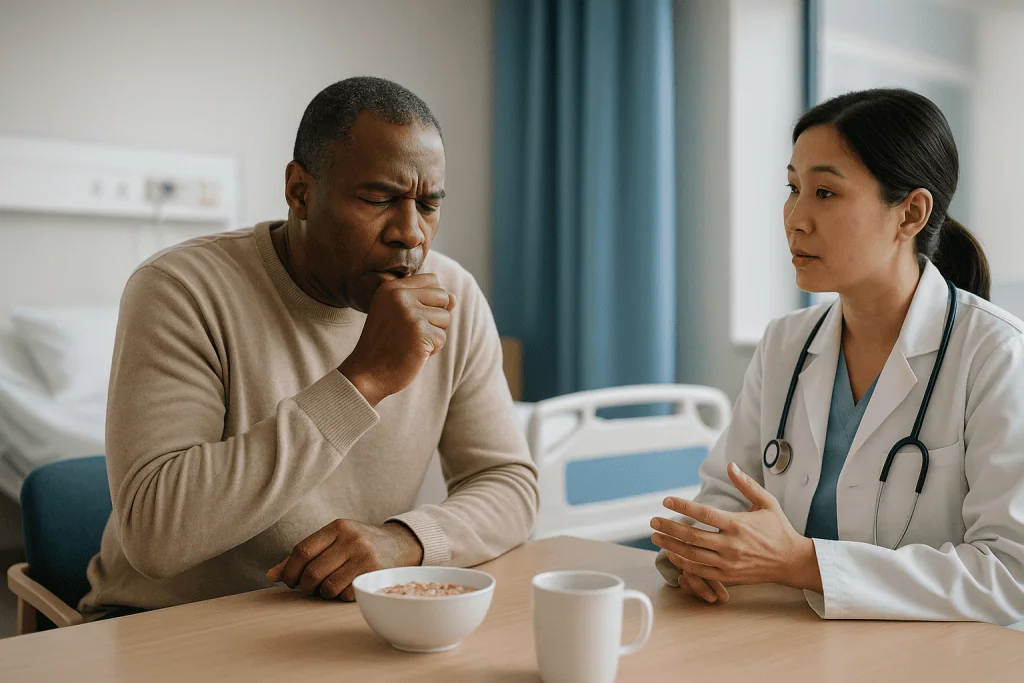 Doctor consulting adult patient during medical consultation: Stage two: what the paroxysmal stage feels like, and why the wh