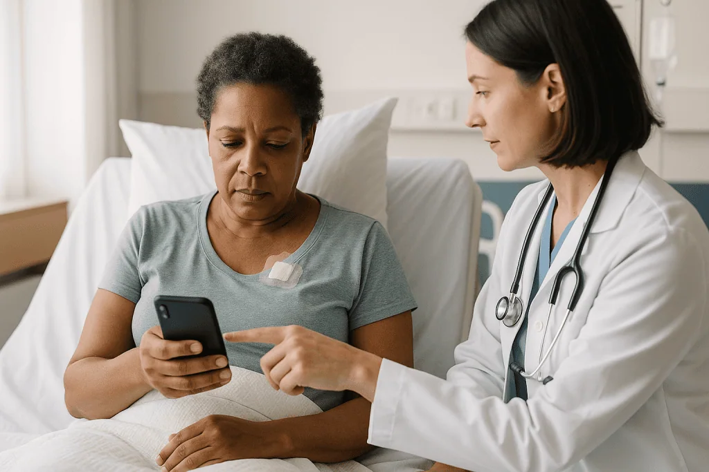 Doctor consulting patient on smartphone in hospital bed: The call-your-team-now checklist
