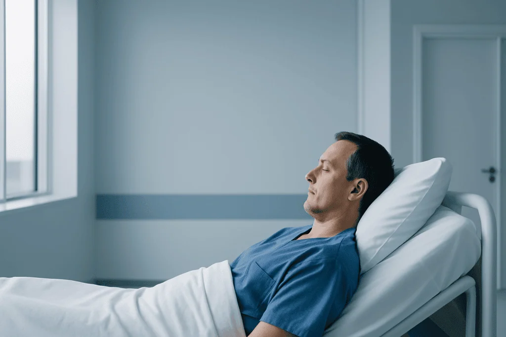Tummy Tuck Cost in Turkey: Prices, Packages & Recovery 1 Patient resting in hospital bed at Acibadem Hospital in Turkey.
