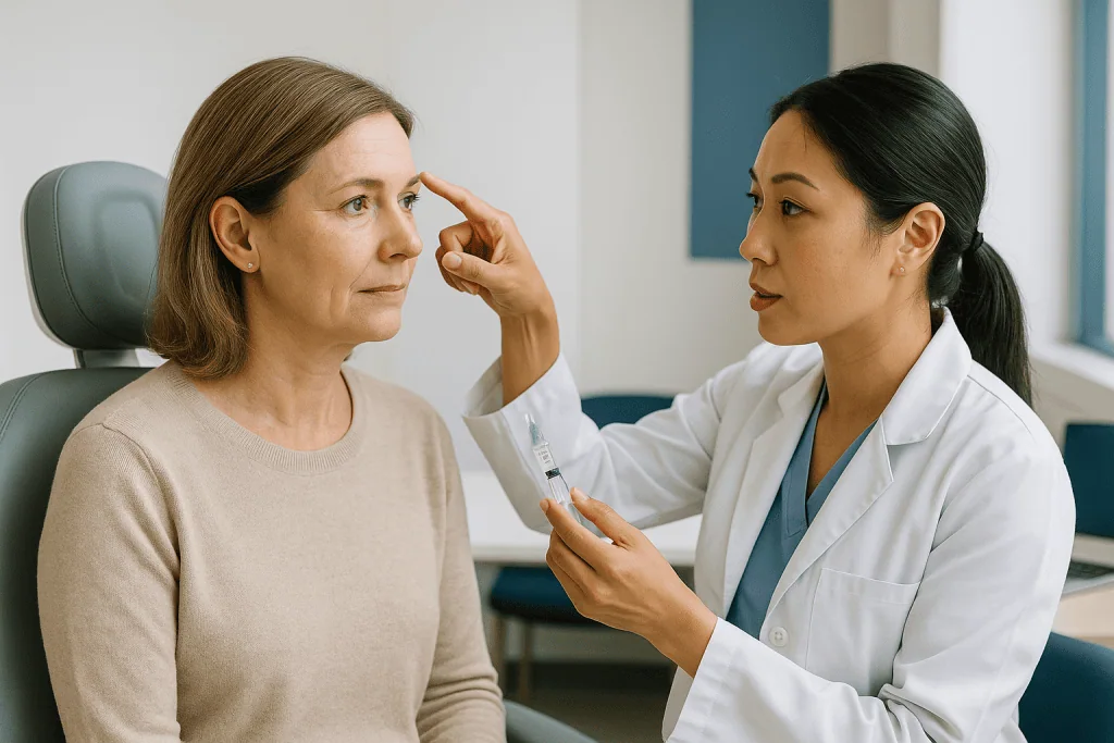 Female doctor consulting adult patient about facial treatment: What actually happens at a first appointment?