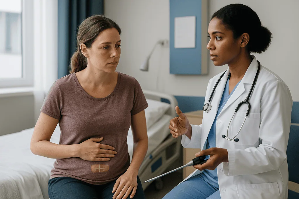Doctor consulting patient in hospital room — What actually happens during laparoscopic endometriosis surgery