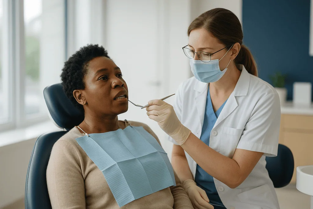 Dentist examining patient's oral cavity with dental mirror: What actually happens during scaling and root planing
