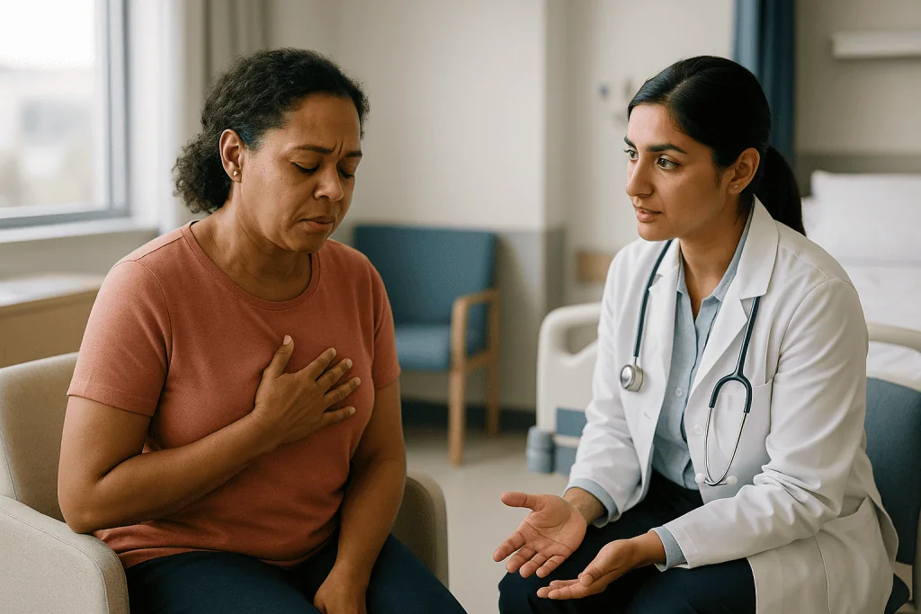 Female doctor consulting patient about chest symptoms: What actually happens in the body during a lupus flare