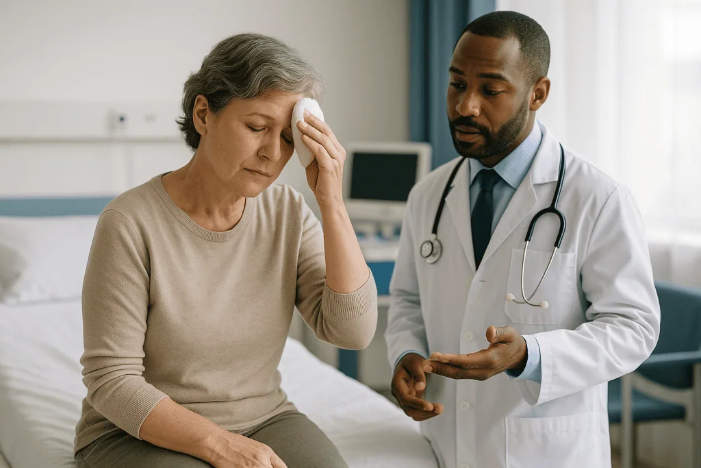 Doctor consulting patient in clinical examination room: What actually happens in your body when a fever starts