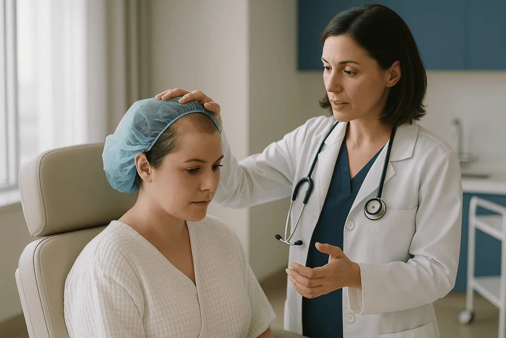 Female patient consultation with female physician in clinical setting: What actually happens on the day of a female hair tra