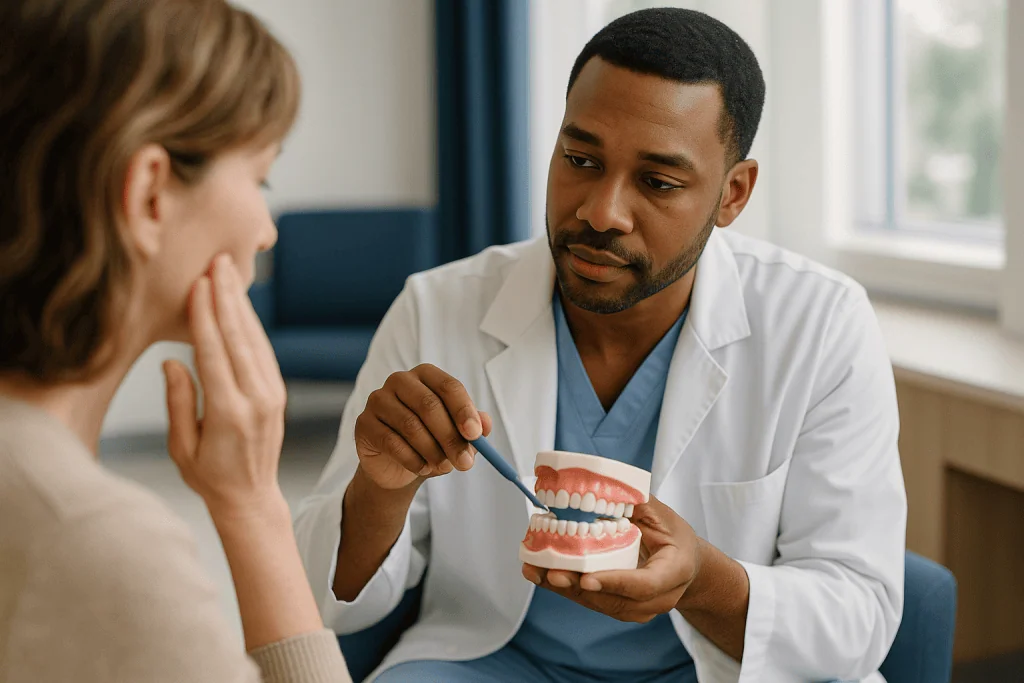 Dentist explaining teeth whitening procedure to patient: What actually happens to a tooth during whitening