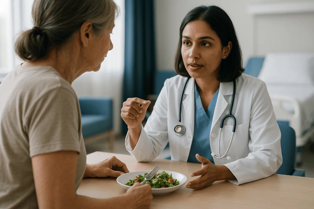Doctor consulting patient about healthy eating and nutrition: What actually happens when the autonomic nervous system misfir