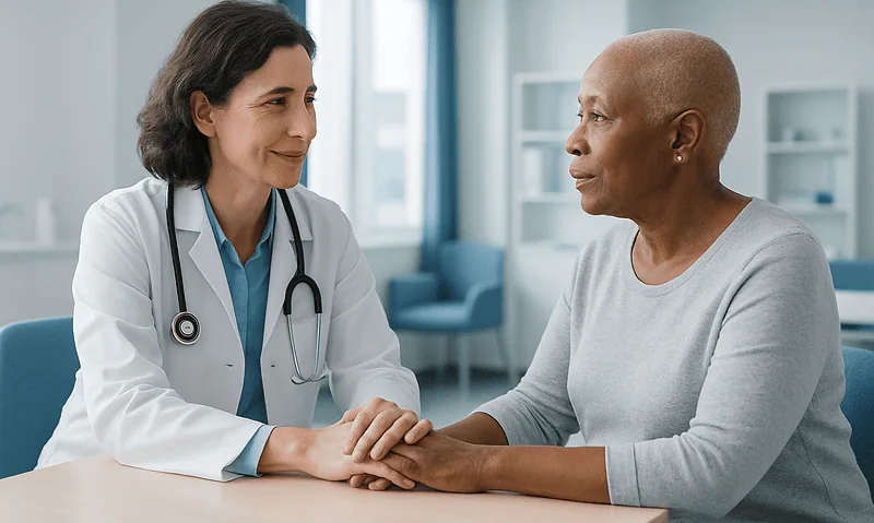 What an Oncologist Does: Medical, Surgical and Radiation Roles Explained 4 Oncologist consulting with a patient in a hospital room.