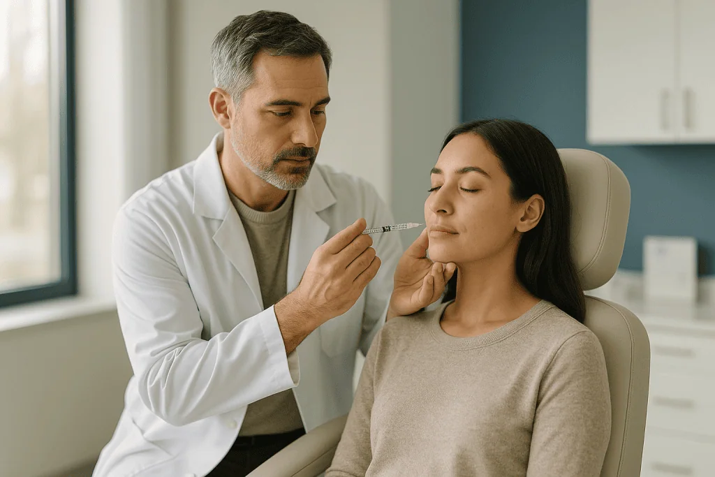 Doctor administering dermal filler injection to patient's cheek — What changed recently