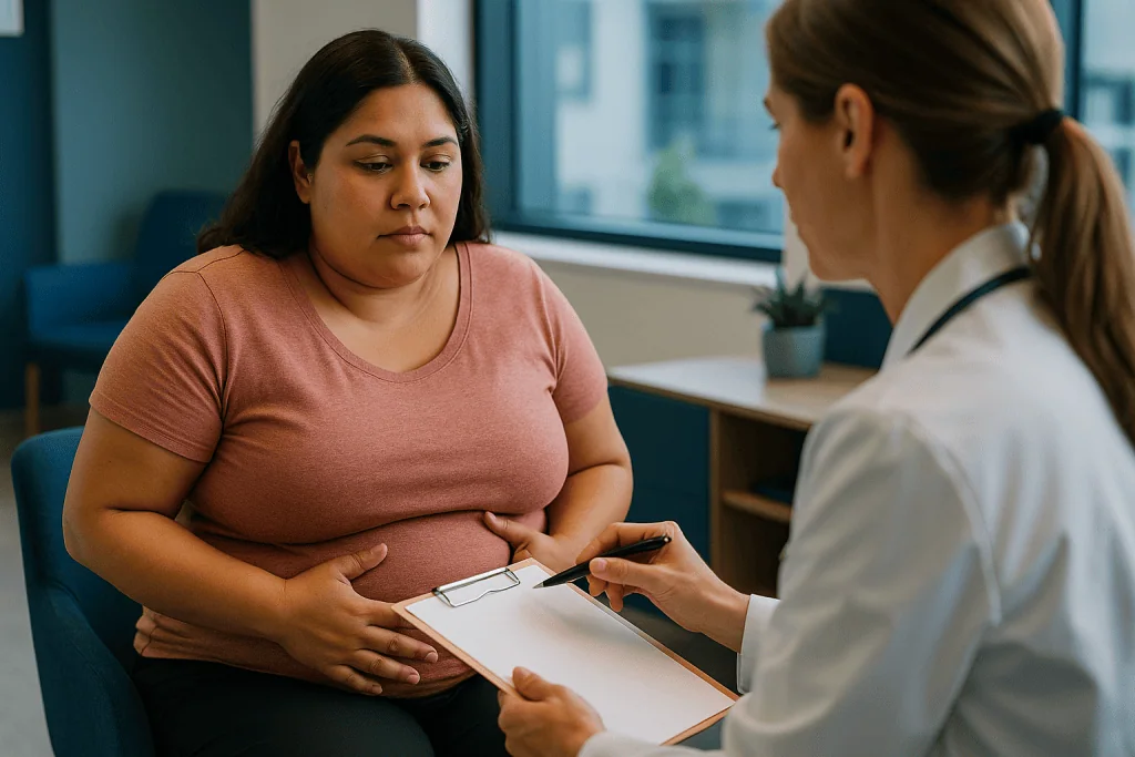 Pregnant woman in medical consultation with healthcare provider — What changed recently: a proposed new name and a global gui