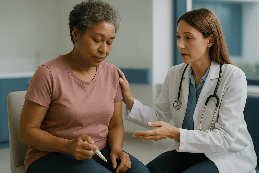 Doctor consulting patient about shoulder or arm pain — What changed recently — and why sermorelin is trending now
