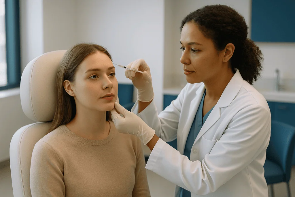 Dermatologist administering injectable treatment to patient's face: What changed recently: approvals, age rules and the soci