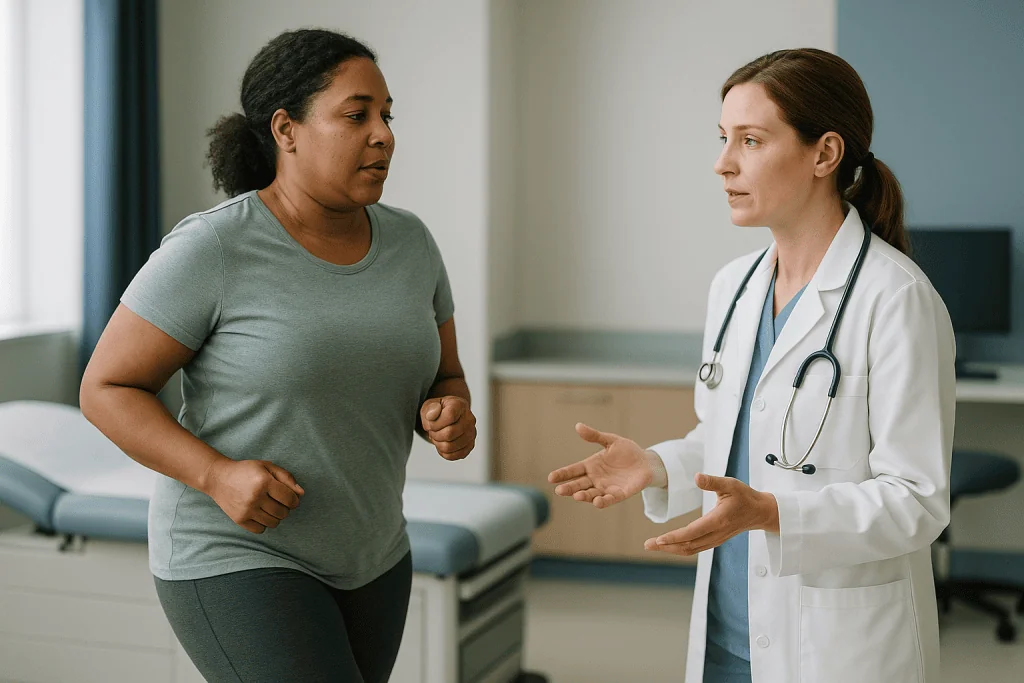 Doctor consulting with patient in clinical setting: What changed recently in how experts think about daily energy burn