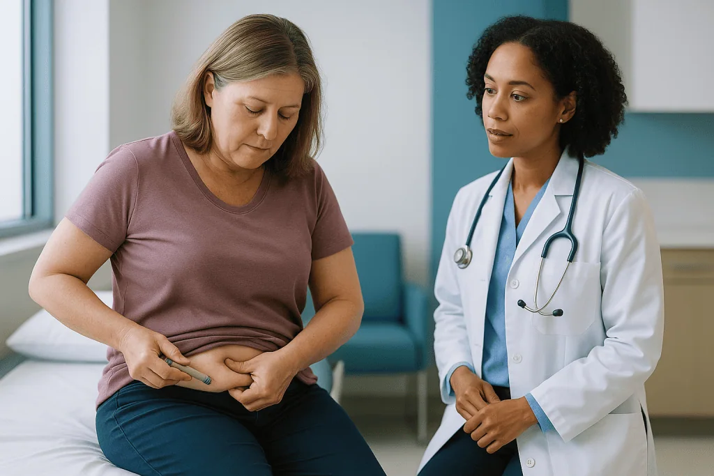 Doctor consulting patient about abdominal weight management: What changed recently: the approvals and trials worth knowing