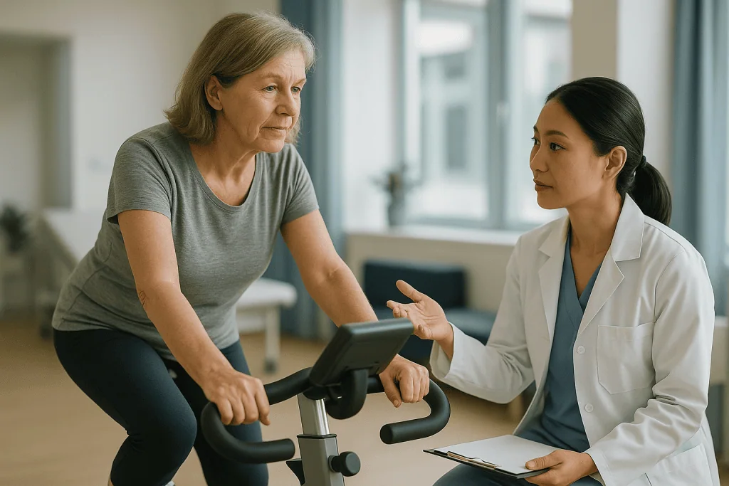Doctor consulting patient on stationary exercise bike: What changed recently to put longevity clinics in the spotlight