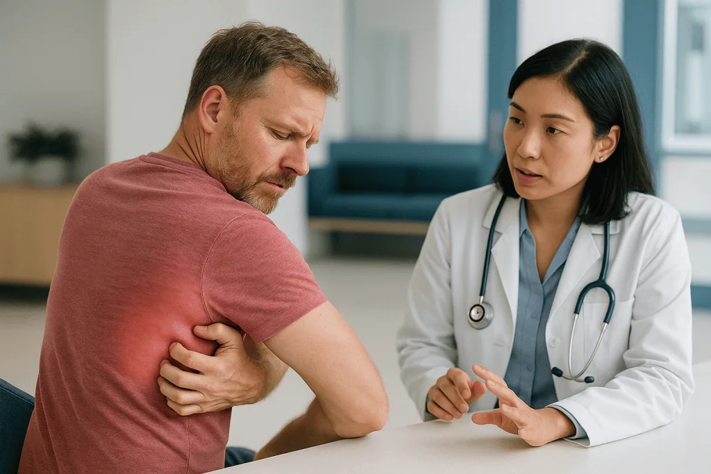 Patient consultation for chest/heart pain or internal discomfort: What Does Hell's Itch Feel Like? Symptoms People Describe