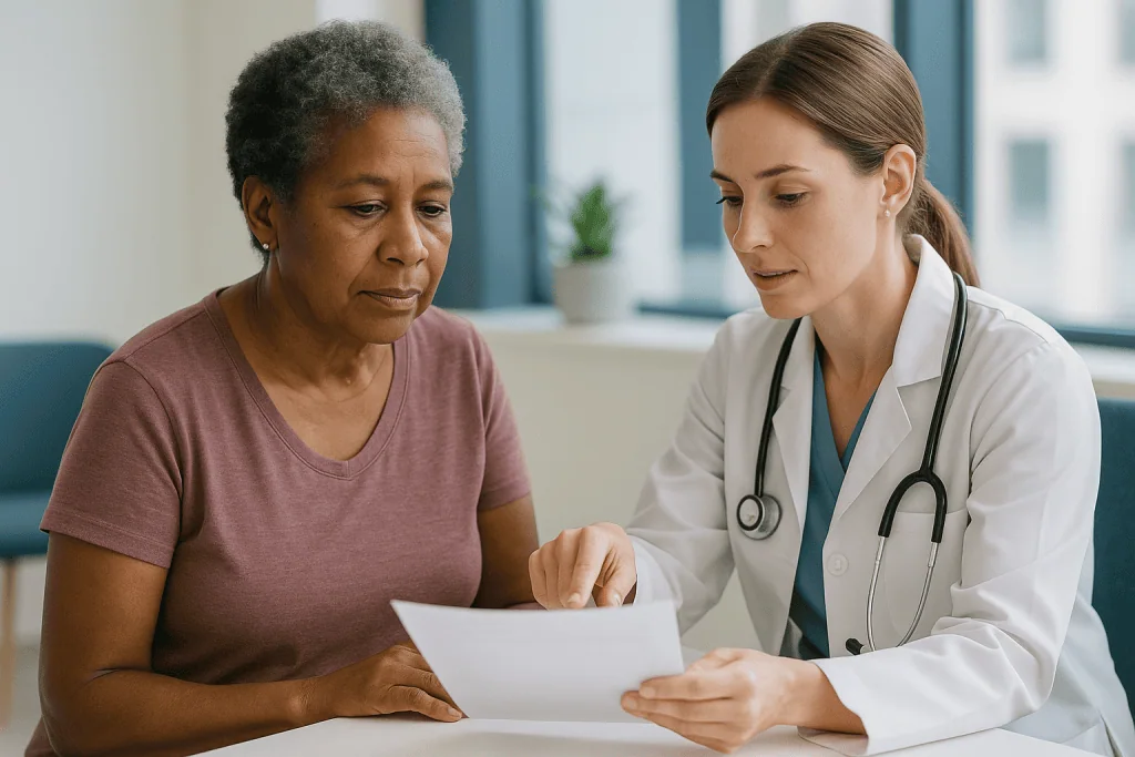 Doctor consulting with patient about medical results: What is considered dyslipidemia on a lab report?