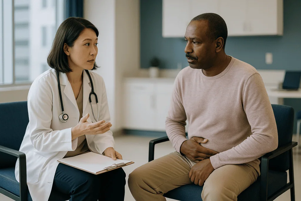 Doctor consulting with adult male patient in clinic: What is type 2 renal tubular acidosis, the proximal form?