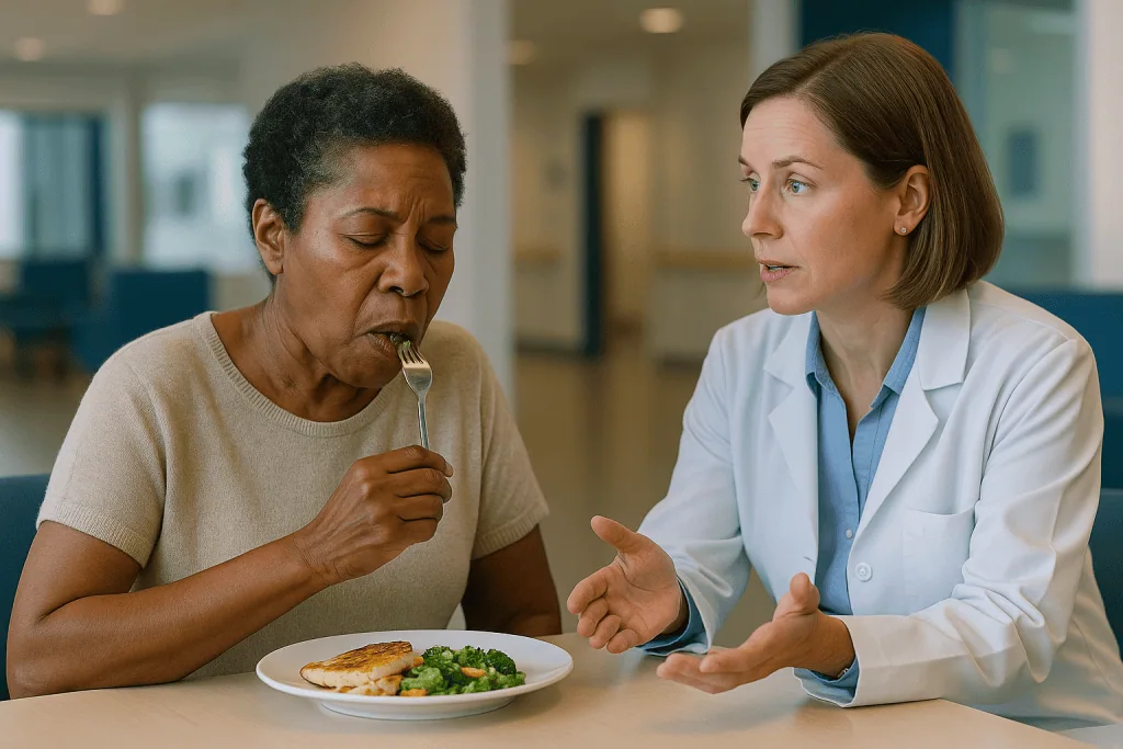 Female doctor consulting patient about diet and nutrition: What problems can a PET scan detect beyond cancer?