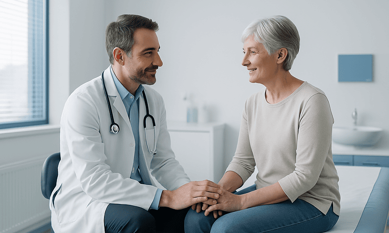 Doctor and patient in consultation at Acibadem Hospital.
