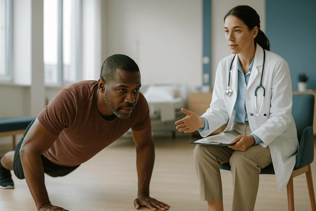 Doctor consulting patient in clinical setting: What the evidence actually says about calisthenics