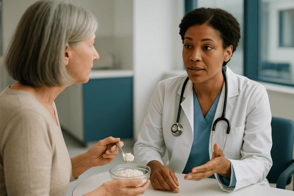 Doctor consulting patient about food or nutrition: What the evidence actually says: grading the collagen boosters