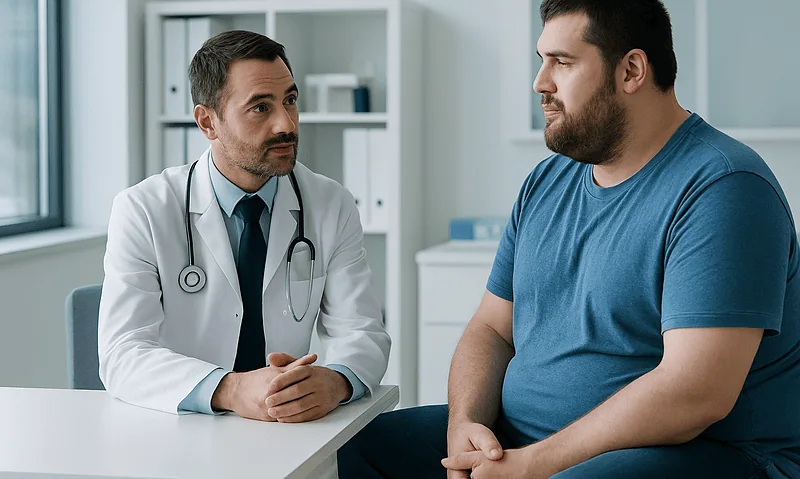Doctor consulting with a patient about gigantism treatment options.