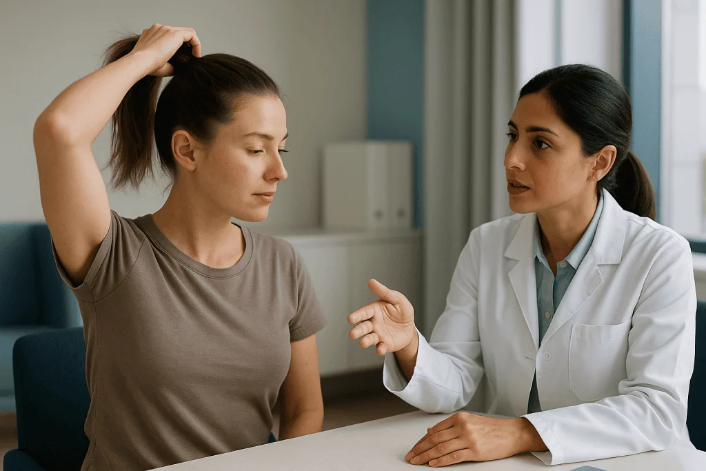 Female patient consulting with female physician about facial concerns: Where the name comes from, and why it is not one stan