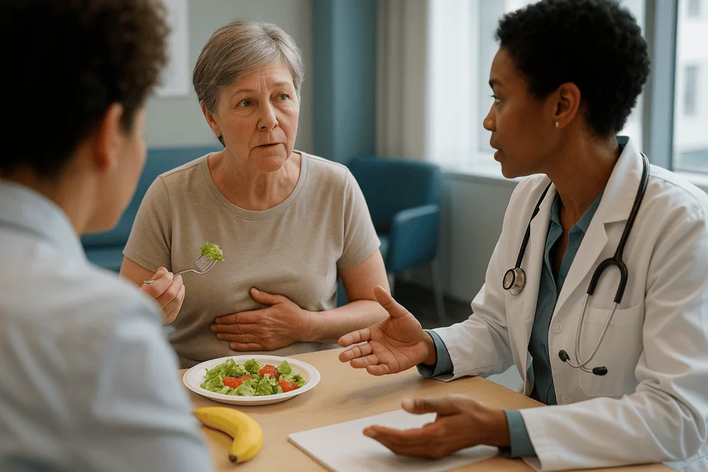 Doctor consulting patients about nutrition and healthy eating: Which organs acute GVHD targets, and why those three