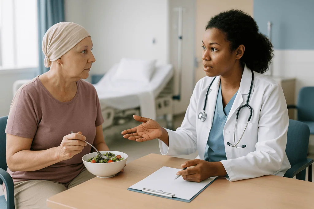 Doctor consulting patient about nutrition and diet: Who is referred to a dietitian first, and who is usually asked to wait