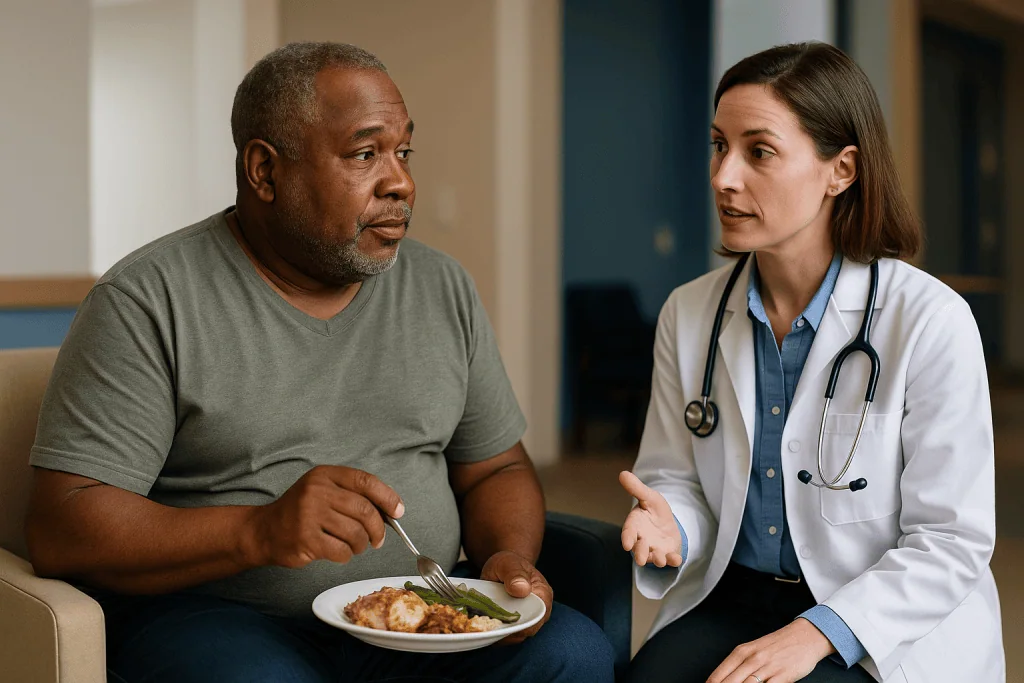 Doctor consulting patient about diet and meal planning: Who is usually offered a VP shunt, and who is asked to wait