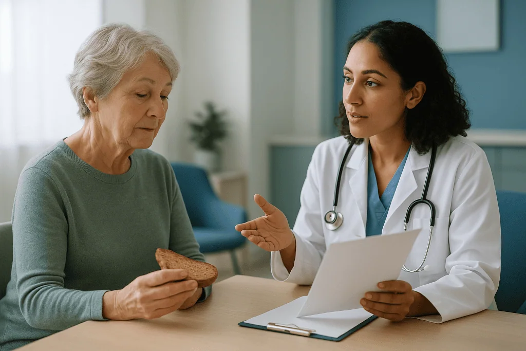 Doctor consulting senior patient about diet and health: Why 5.3, 5.5 and 5.7 all sit in the same gray zone