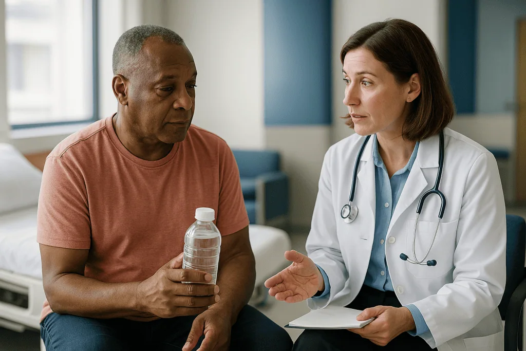 Doctor consulting with male patient in clinical setting: Why do surgeons ask for it, and what does the evidence show?