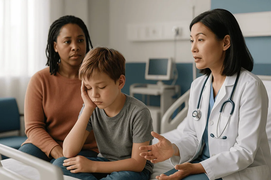Pediatric neurologist consulting with child and parent: Why does sleep deprivation trigger seizures in children?