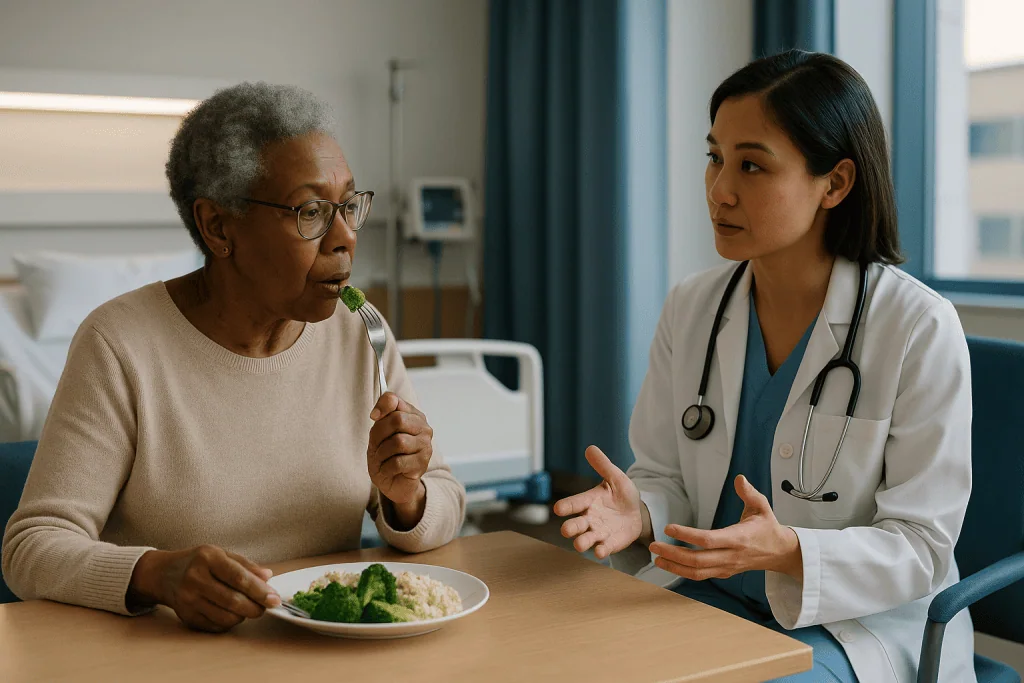 Doctor consulting elderly patient about nutrition and diet: Why neutrophils matter and what neutropenia does to the body