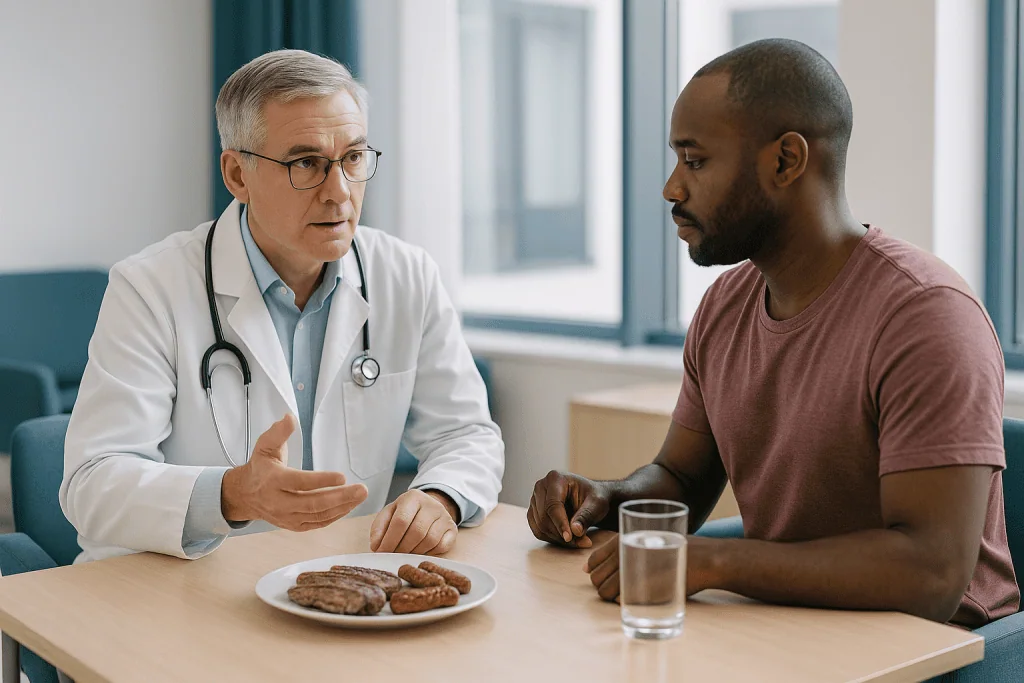 Doctor consulting patient about food choices, Why the carnivore diet is trending now, what changed recently