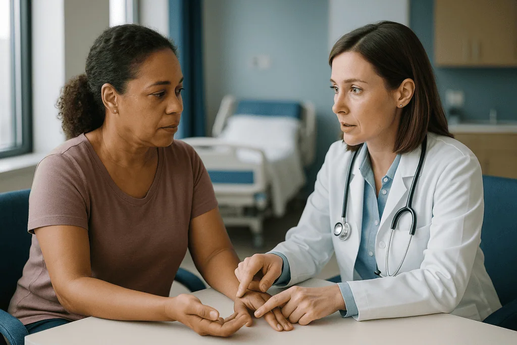 Doctor consulting with patient in clinical setting: Why would a doctor order a coagulation test?