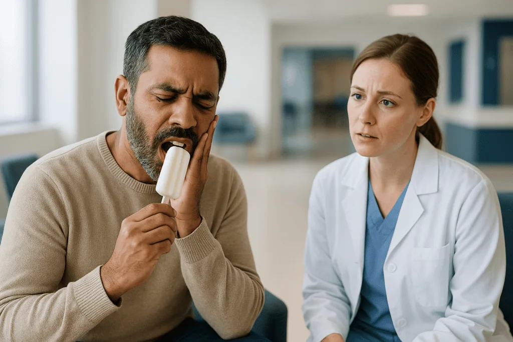 Patient experiencing tooth sensitivity with dentist consultation: Zirconia crown sensitivity to cold: the tooth, not the cer