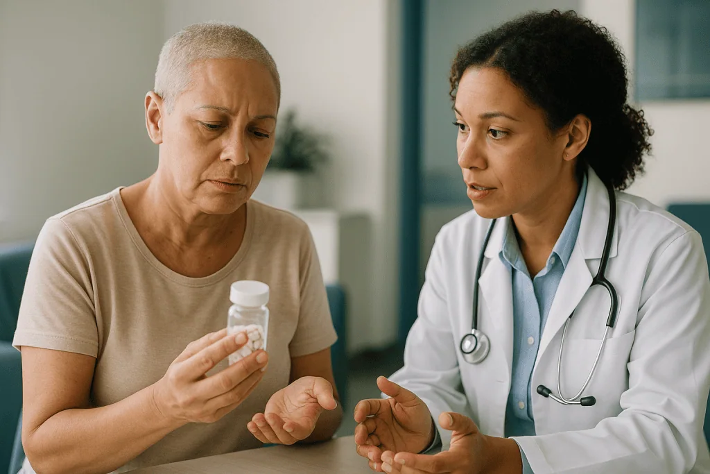 Doctor consulting patient about medication in clinic: Aspirin, clopidogrel and the antiplatelets people forget to mention