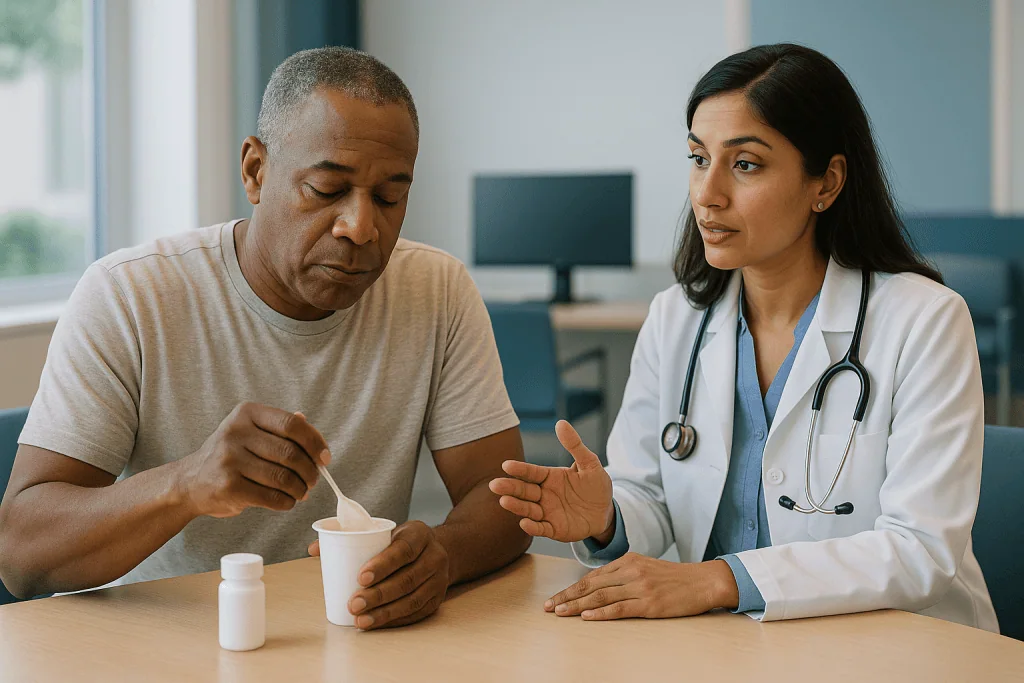 Doctor consulting patient about medication side effects: How common are antibiotics side effects, really?