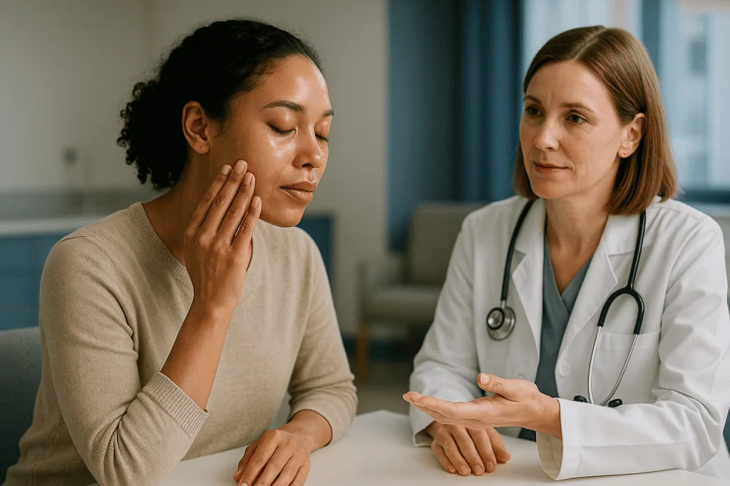 Female doctor consulting patient about skin concerns: How does the skin barrier actually hold water?
