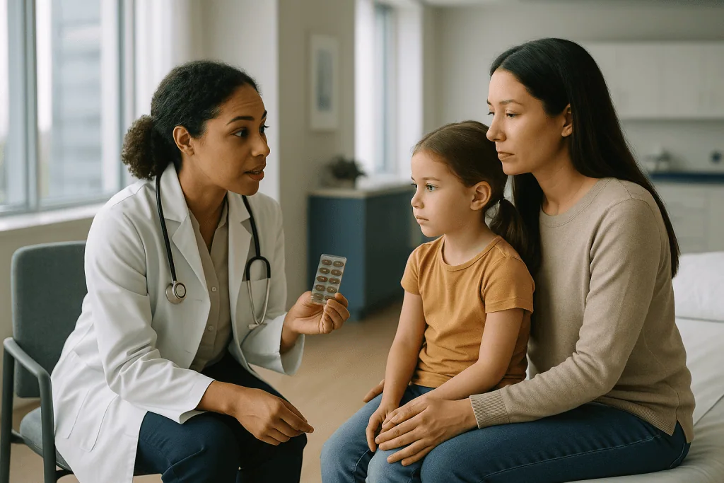 Pediatrician consulting mother and child about medication: Kids iron: why it is the nutrient most likely to be missing