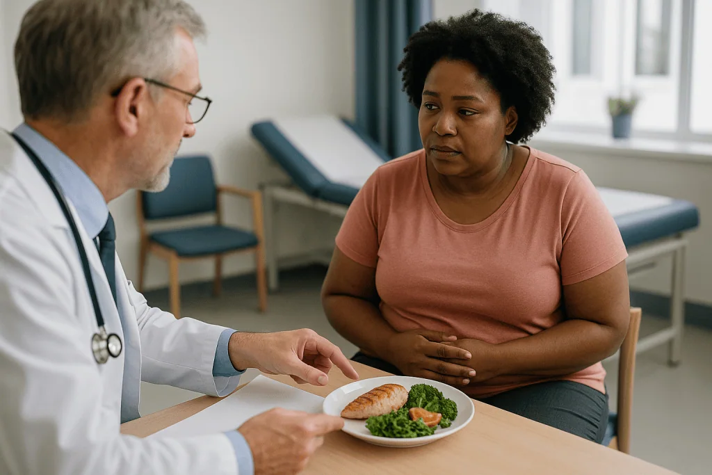 Doctor consulting patient about diet and nutrition: Steatotic liver disease: the full family tree, including MetALD