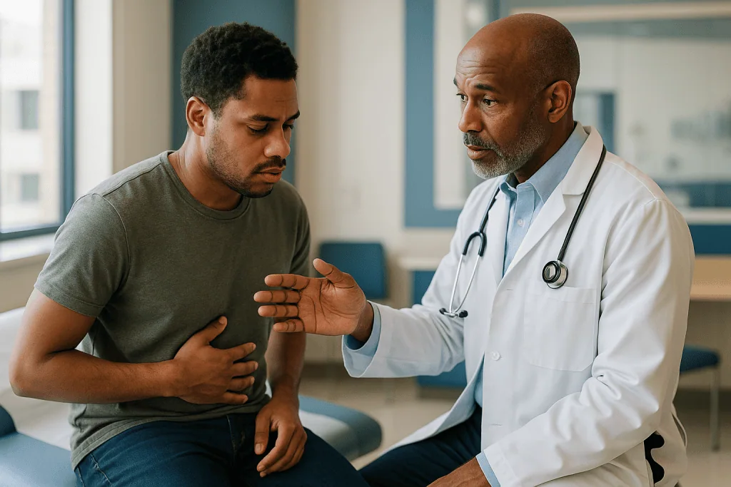 Doctor consulting patient about symptoms in clinic: What actually happens in the body during malaria