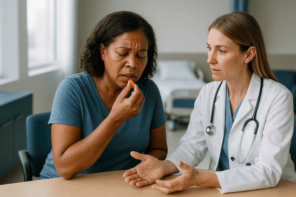 Doctor consulting patient in clinical office setting: What are the early warning signs of hypoglycemia, and why do they arri